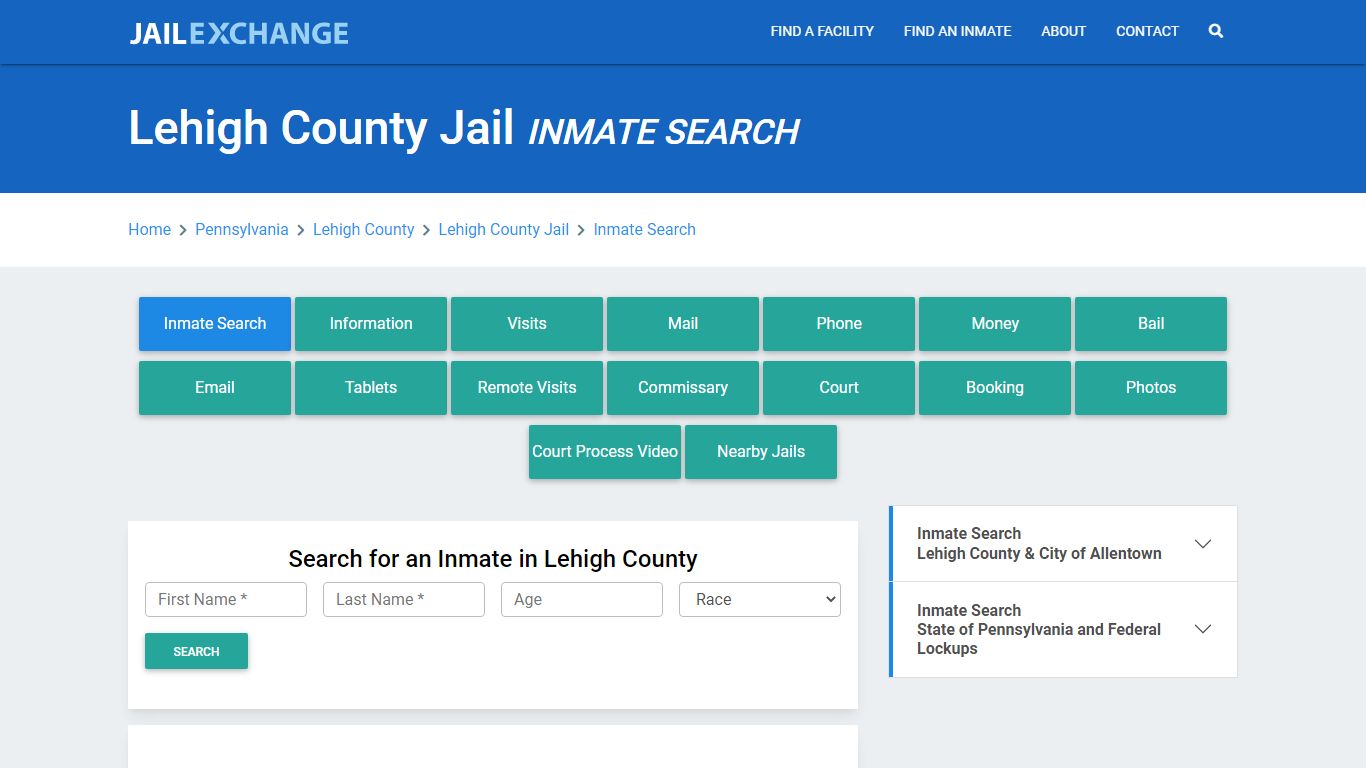 Lehigh County Jail, PA Inmate Search: Roster & Mugshots