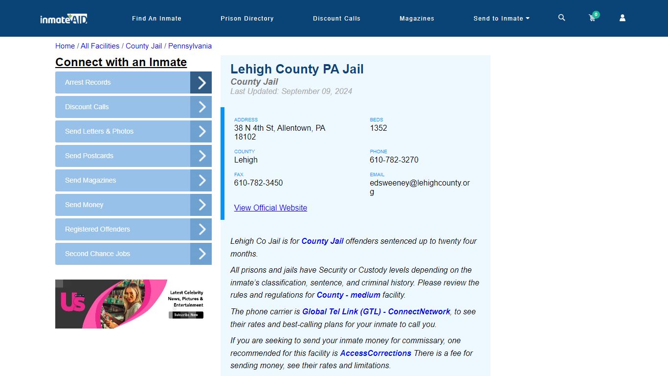 Lehigh County PA Jail - Inmate Locator